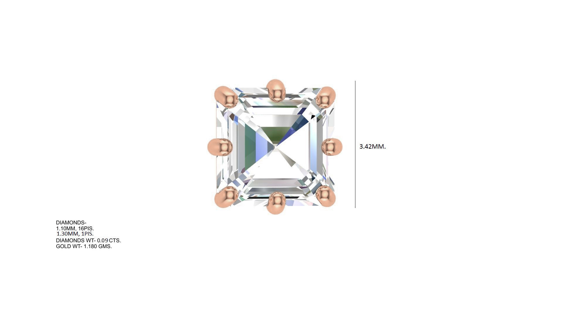 Solitaire Diamond Stud Earrings stl obj gltf glb mtl 3mf  3D print model_4