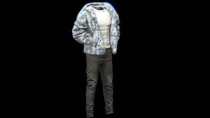 Male Outfit Jacket shirt pants Free low-poly 3D model