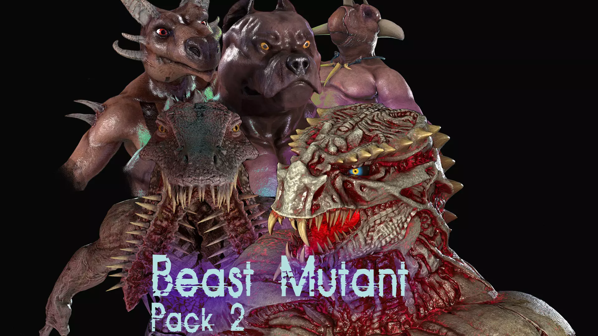 Beast Mutant Pack 2 Low-poly 3D model_0