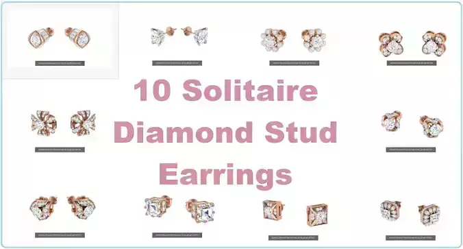 10 Solitaire Diamond Stud Earrings stl obj gltf glb mtl 3mf 3D Model Collection