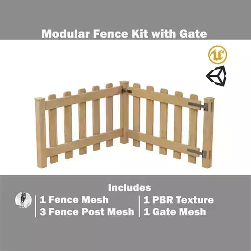 Modular Fence Kit Pack - Dog-Ear Picket Fence with Gate