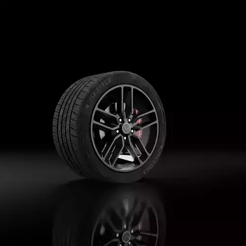 Michelin Pilot Sport 4 Tire and Corvette Rim Free 3D model