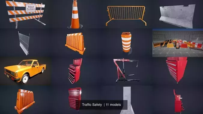 Traffic Safety  3D Model Collection