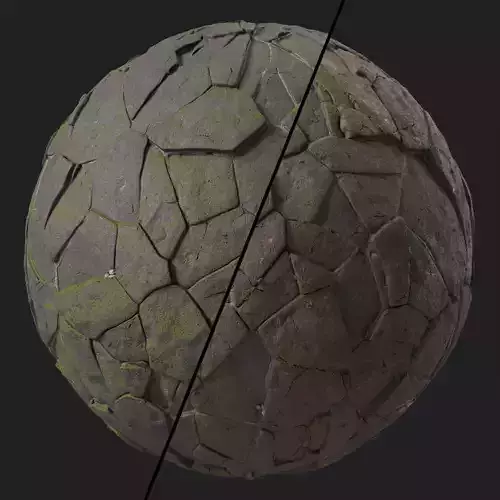 Pavement Materials 75- Brush Rock Stone Sbsar Pbr 4k Seamless