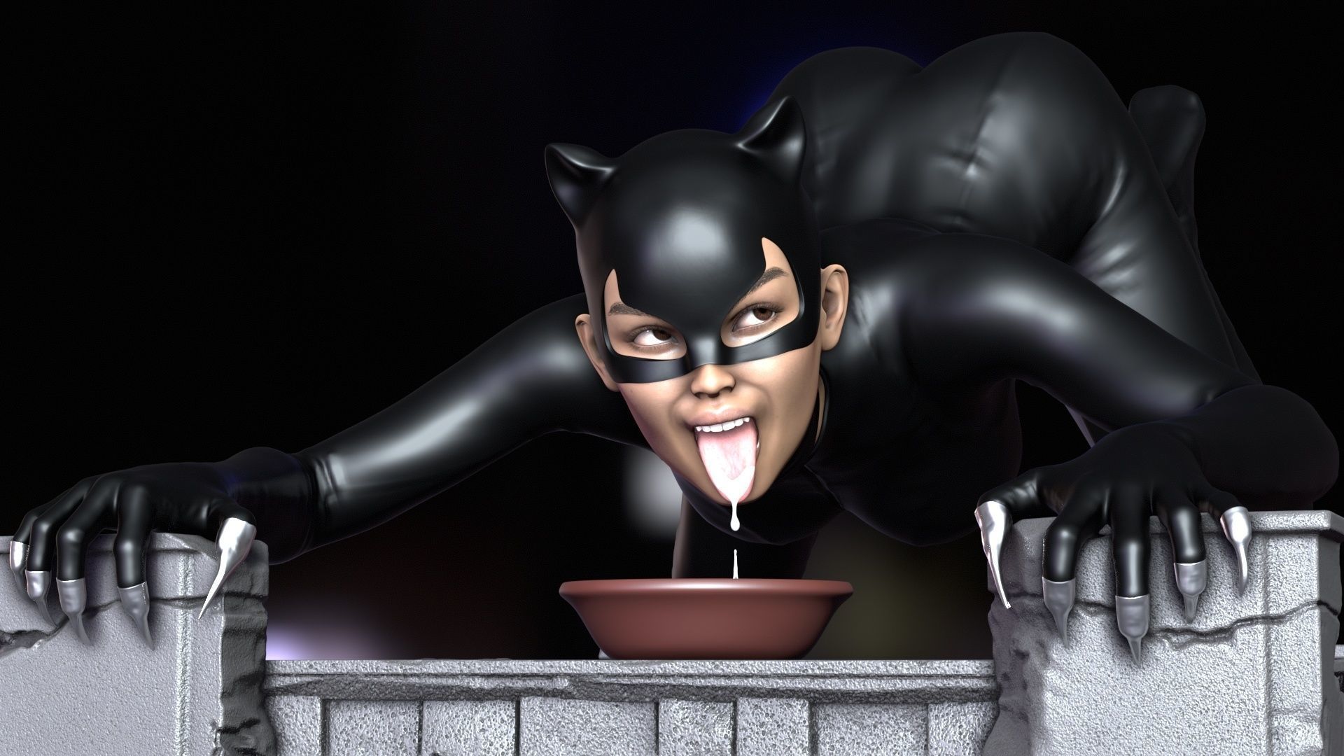 Catwoman Phone Holder 2 3D print model_7