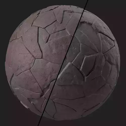 Pavement Materials 74- Brush Rock Stone Sbsar Pbr 4k Seamless