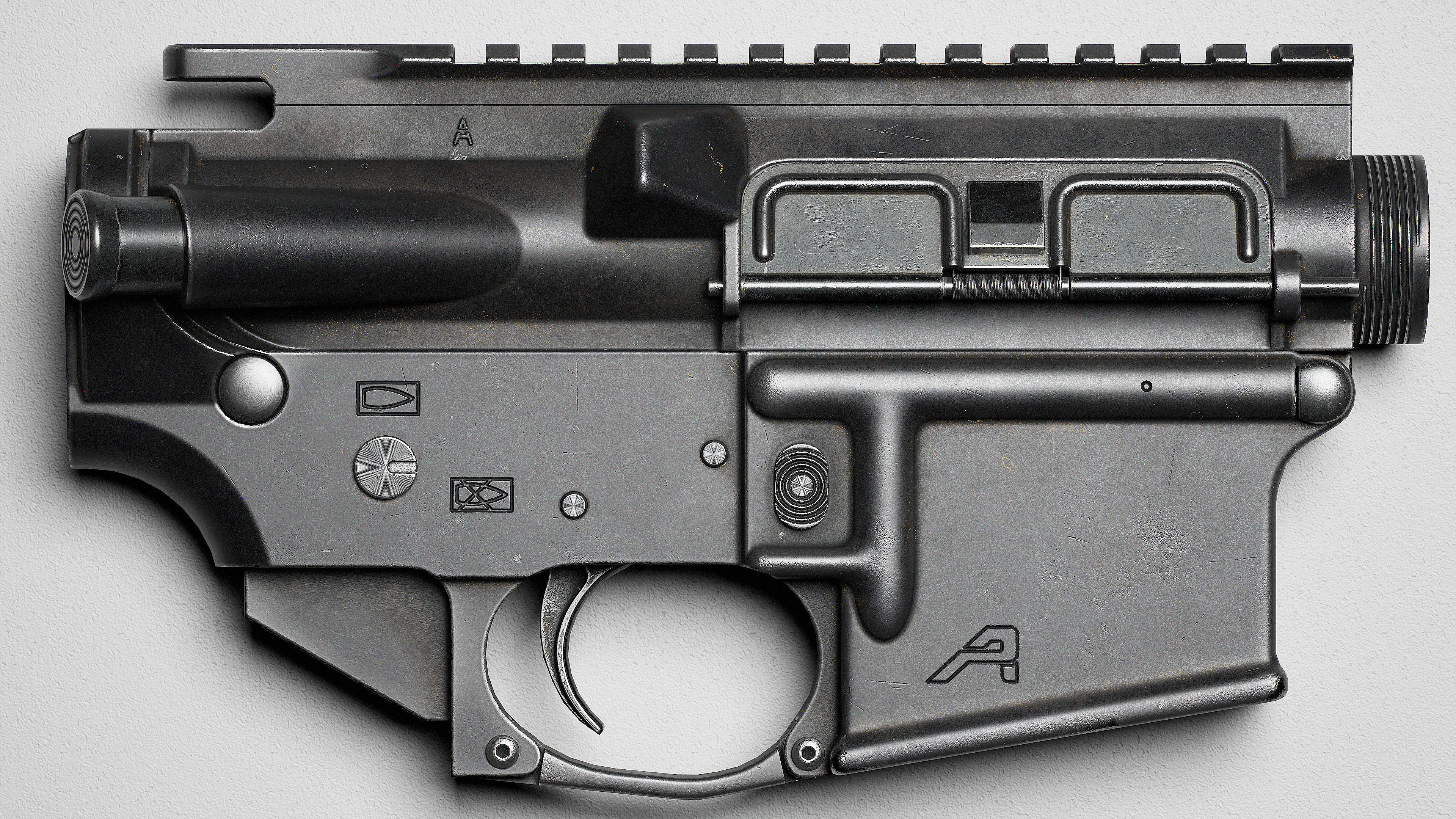 AR15 Receiver AAA Game Asset Low-poly 3D model_4