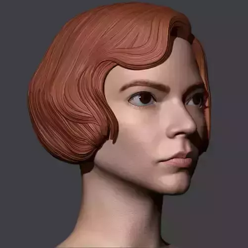 Anya Taylor Joy as Beth Harmon head for onesix scale 3d printing 3D print model