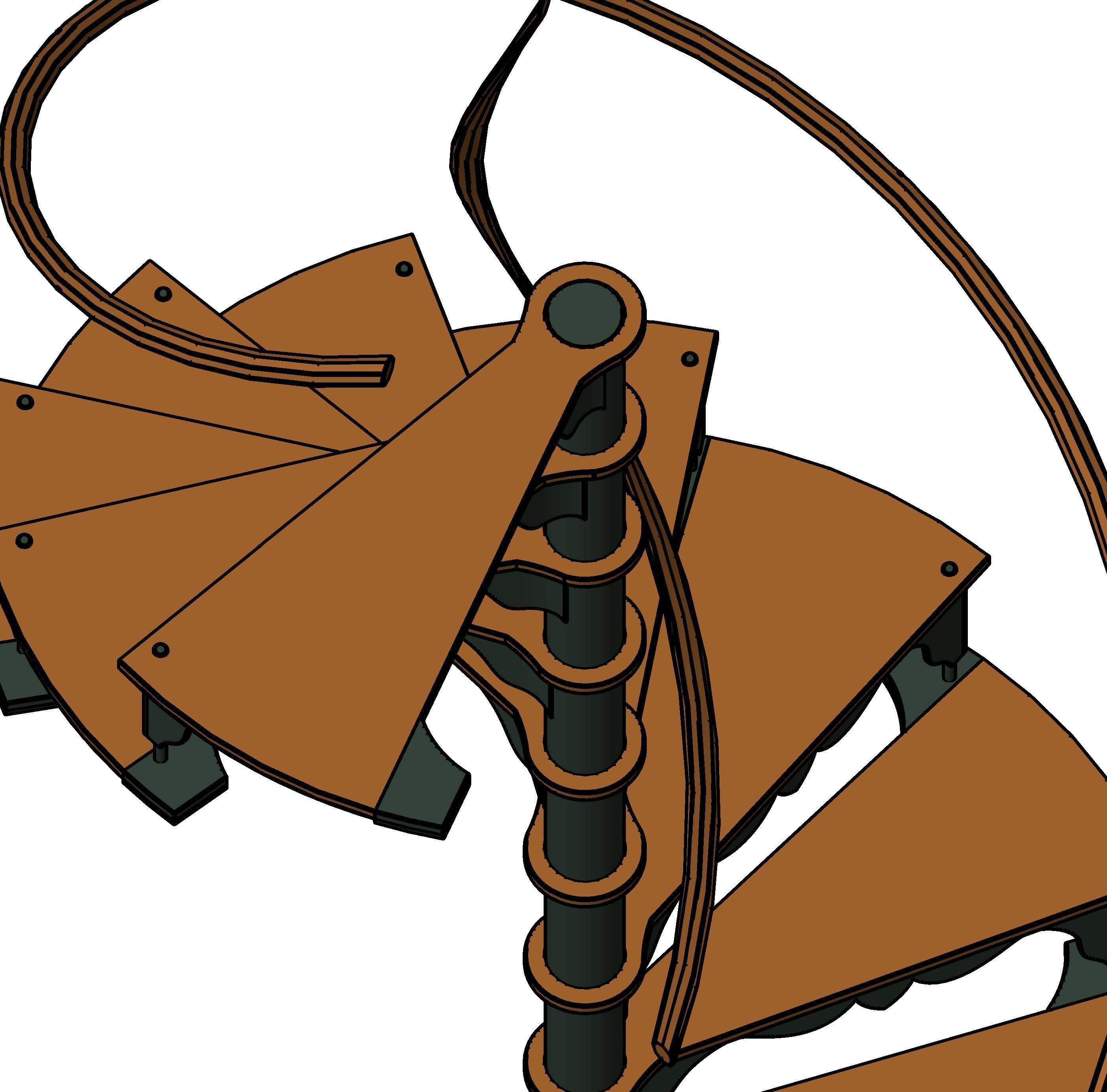 Old Spiral Staircase 3D model_5