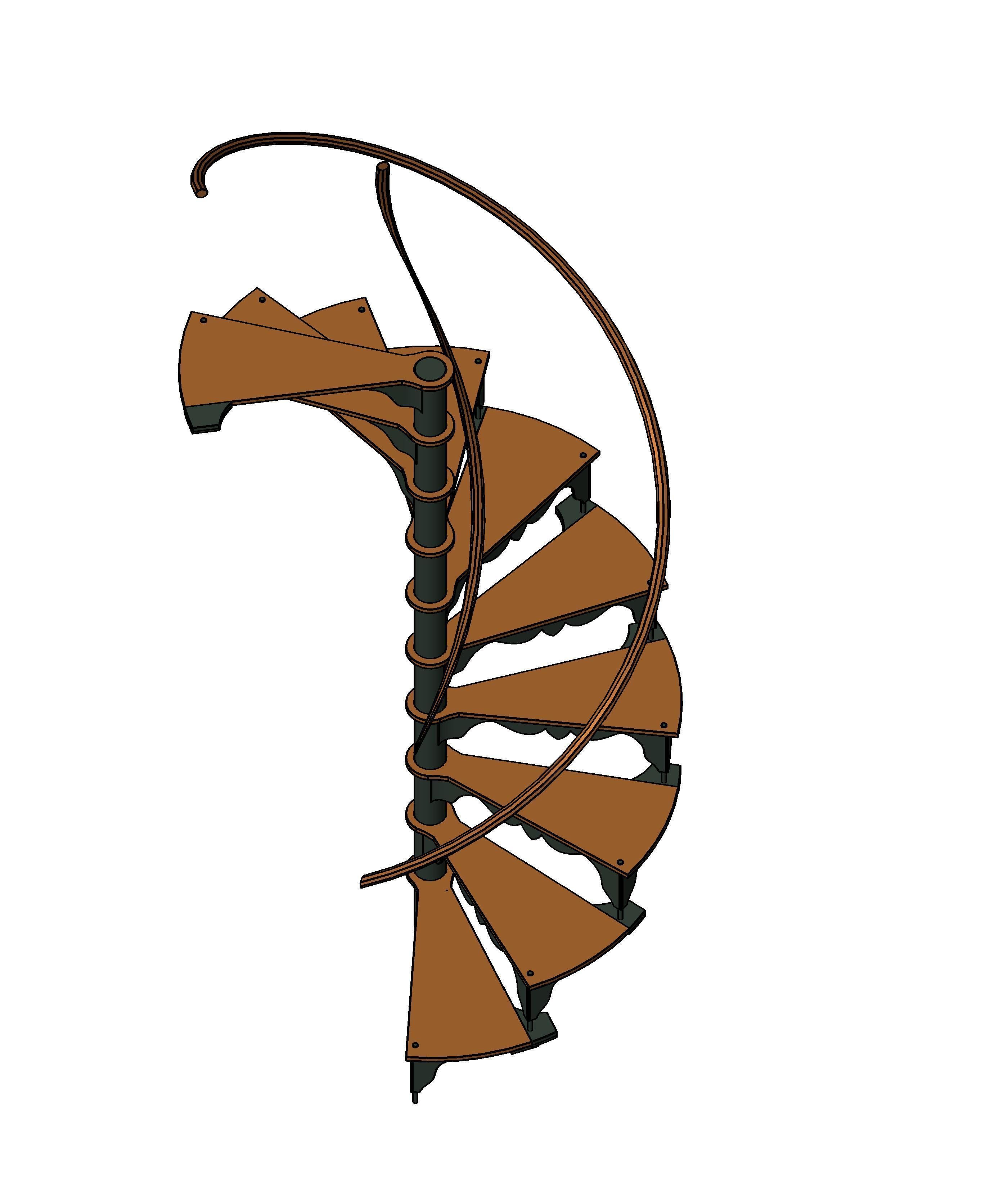 Old Spiral Staircase 3D model_2