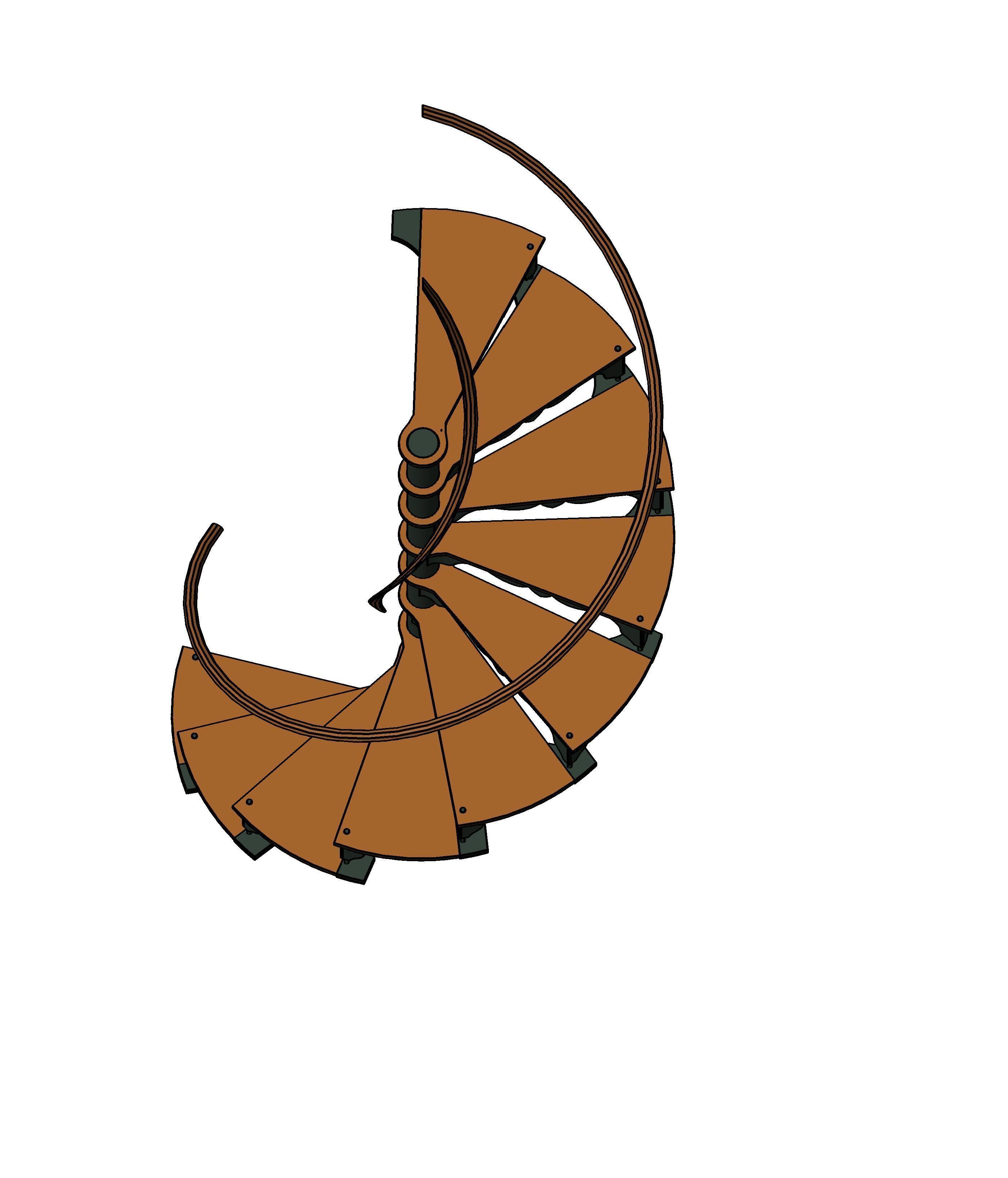 Old Spiral Staircase 3D model_3