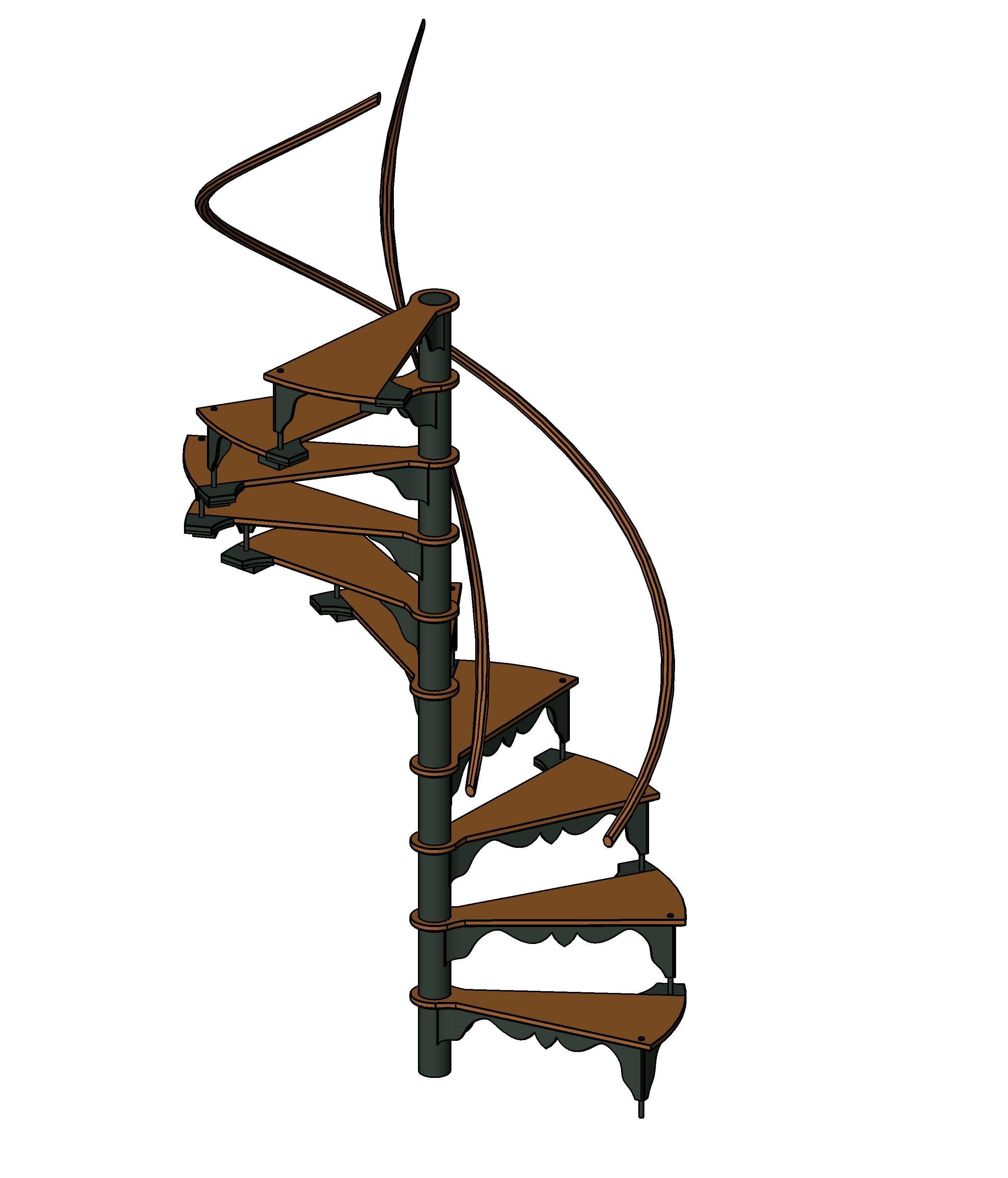 Old Spiral Staircase 3D model_1