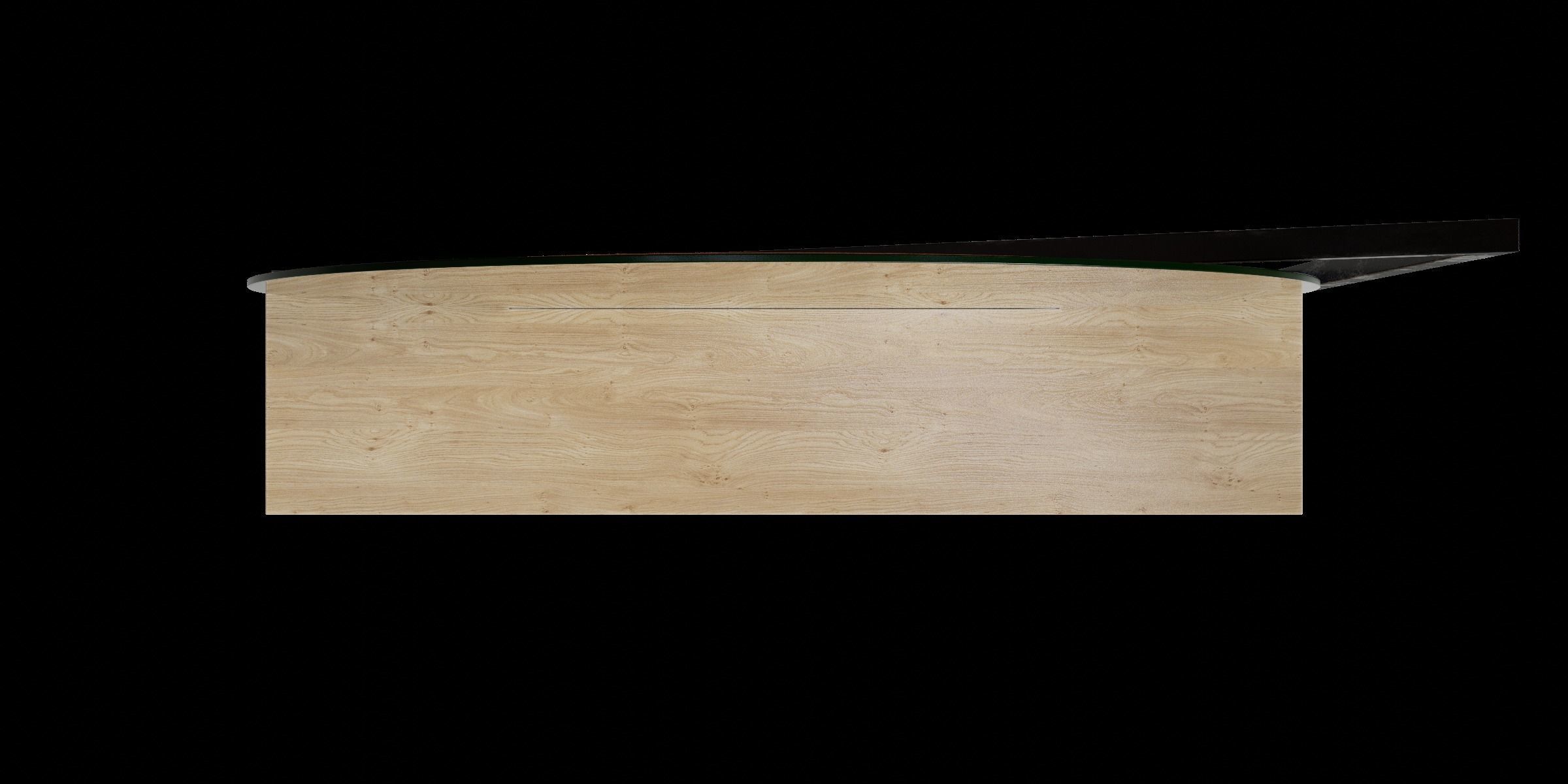 Black Metal And Wood Wall Mounted Mirror With Shelf 3D model_1