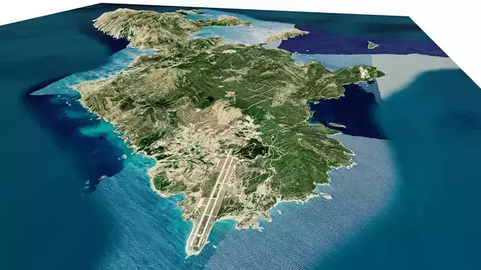 skyros island full 3d model terrain 3D model