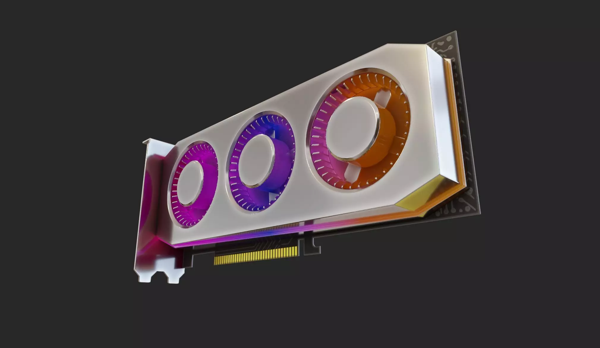 gpu vga pci pcie graphics card video card rgb colorful Low-poly 3D model
