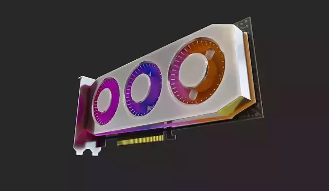 gpu vga pci pcie graphics card video card rgb colorful Low-poly 3D model