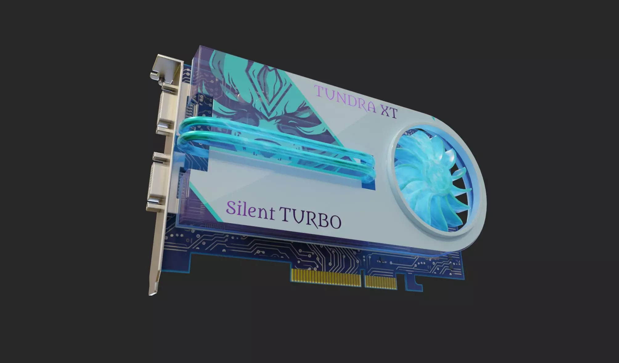 Gpu vga pcie frost ice theme video card graphics card Low-poly 3D model