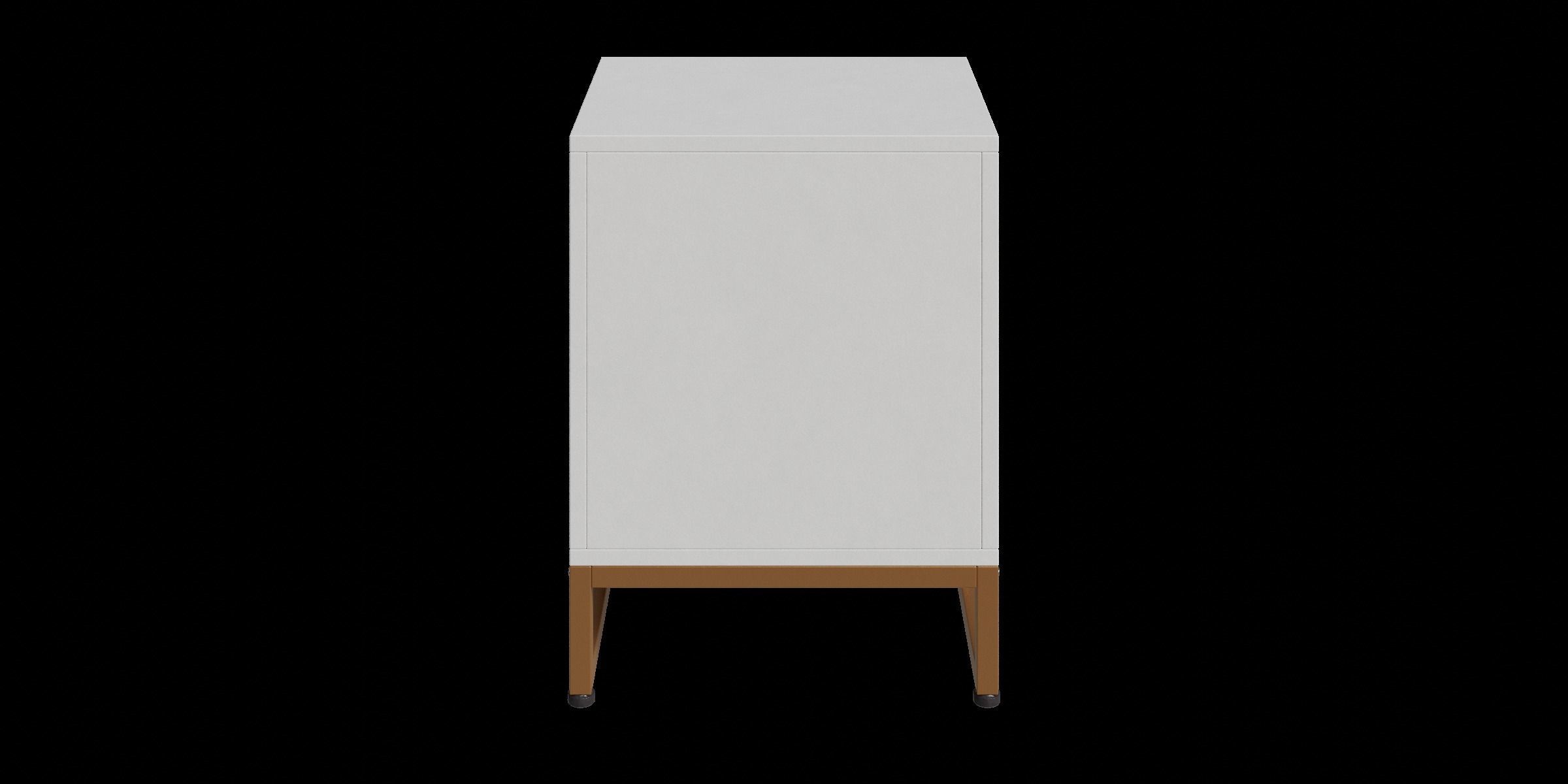 White And Gold Striking Carved Wave Pattern Nightstand 3D model_11