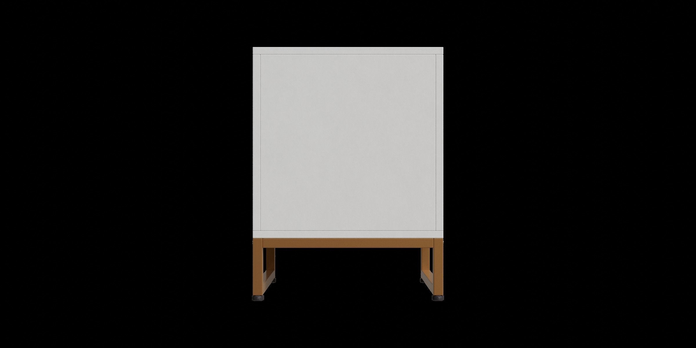 White And Gold Striking Carved Wave Pattern Nightstand 3D model_7