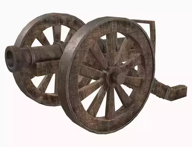 Old Cannon 1 Low-poly 3D model