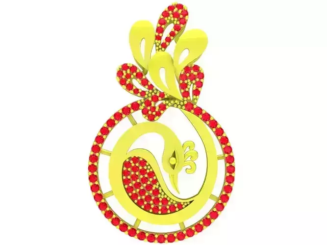 6044 luxuy diamond peacock pendant 3D print model