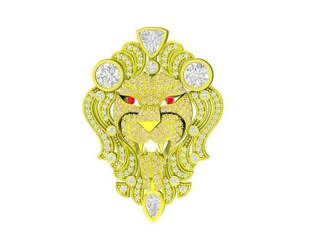 6055 Luxury Diamond Lion Pendant  3D print model