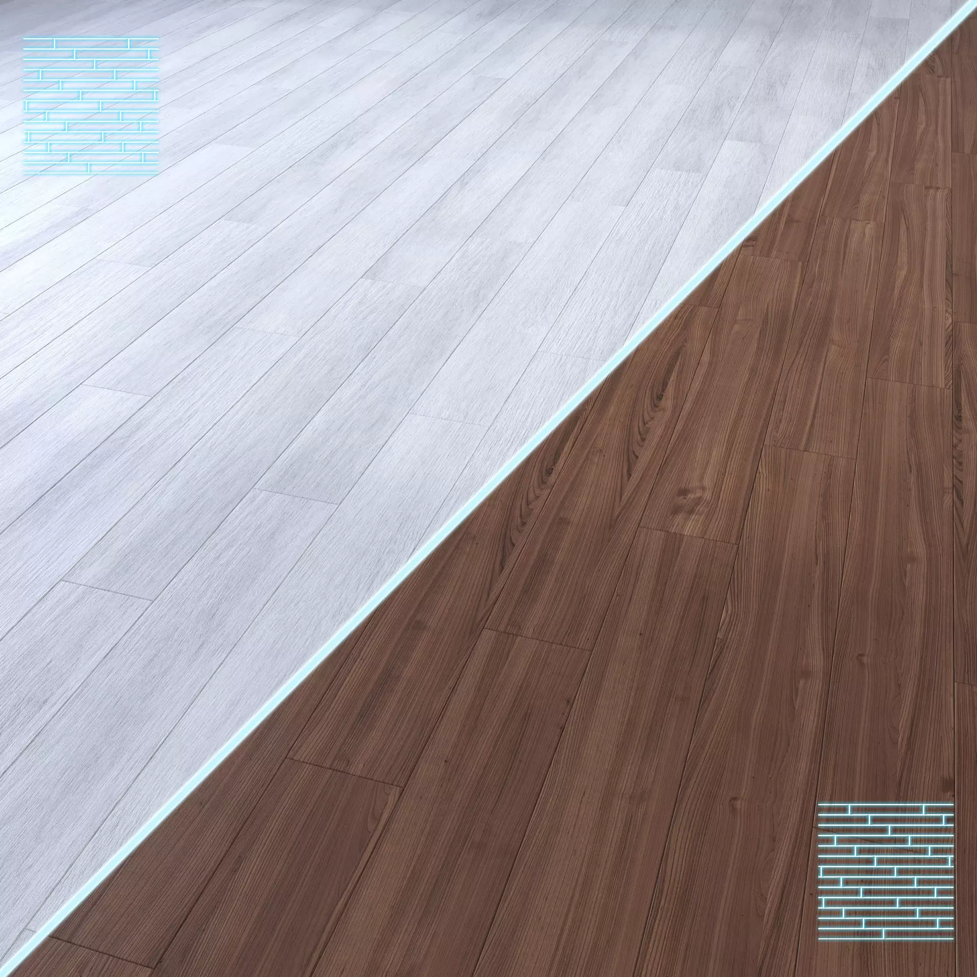 Parquet - Laminate - Wooden floor 2 in 1 Low-poly 3D model_0