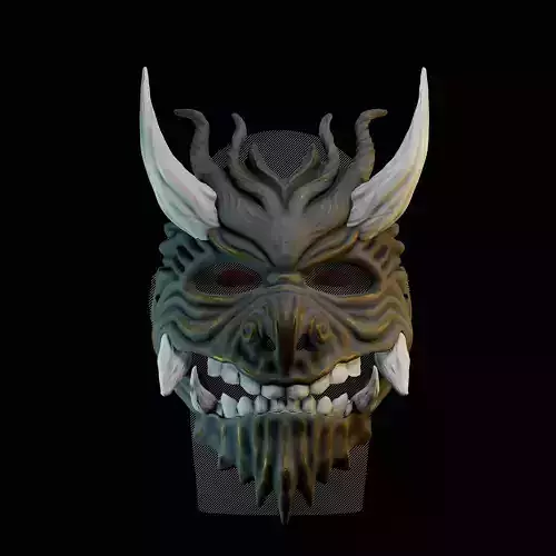 Oni Mask 2 Demon Horn Full Face
