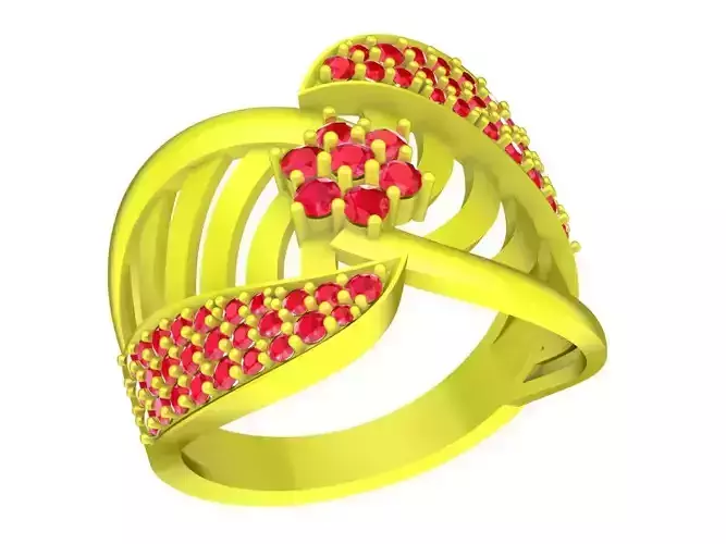 6060 korean flower diamond ring