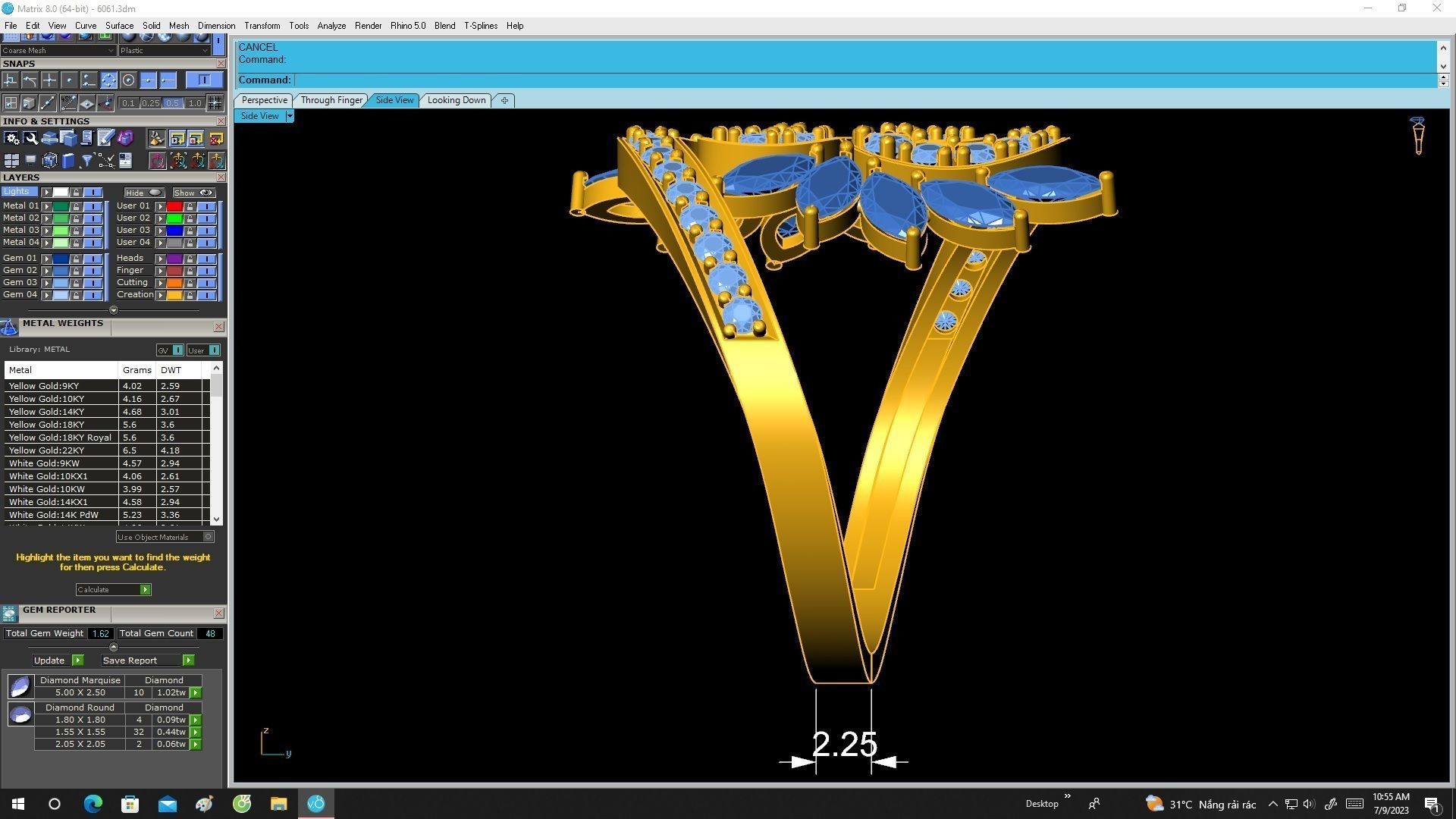 6061 korean art diamond ring 3D print model_7