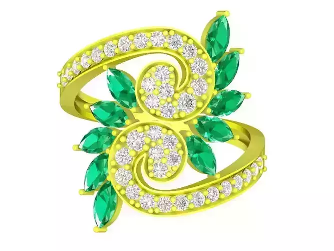 6061 korean art diamond ring