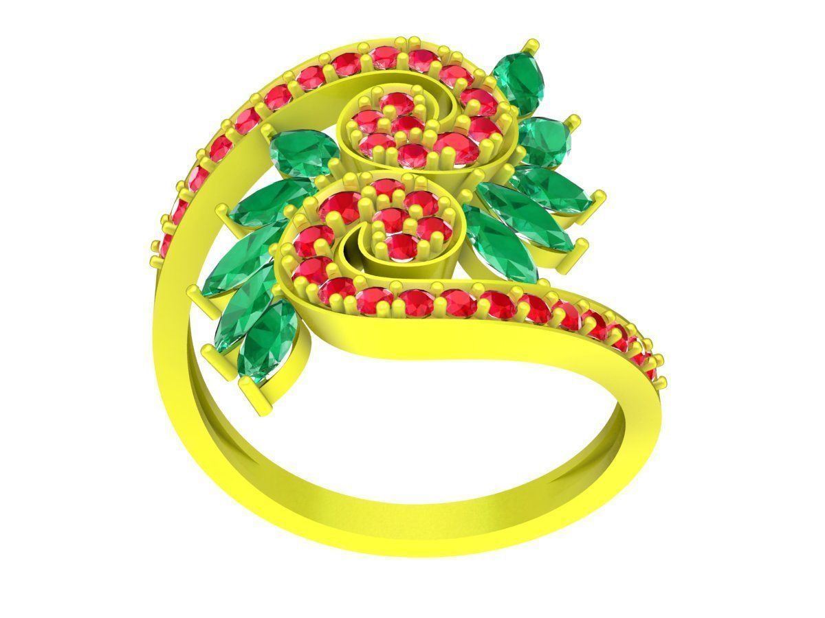 6061 korean art diamond ring 3D print model_4