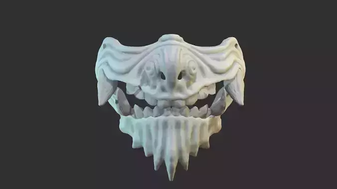 Oni Mask 2 Demon Half Face