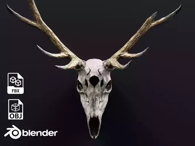 deer demon skull 3D model