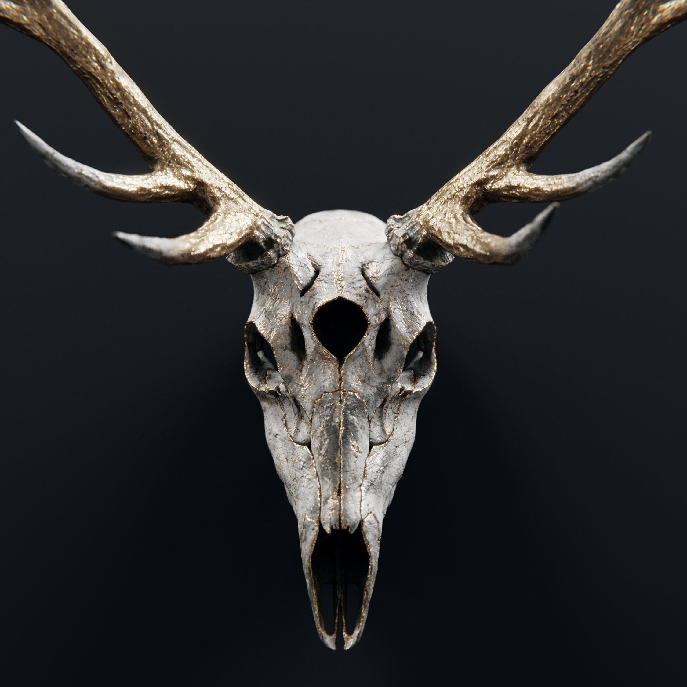 deer demon skull 3D model_2