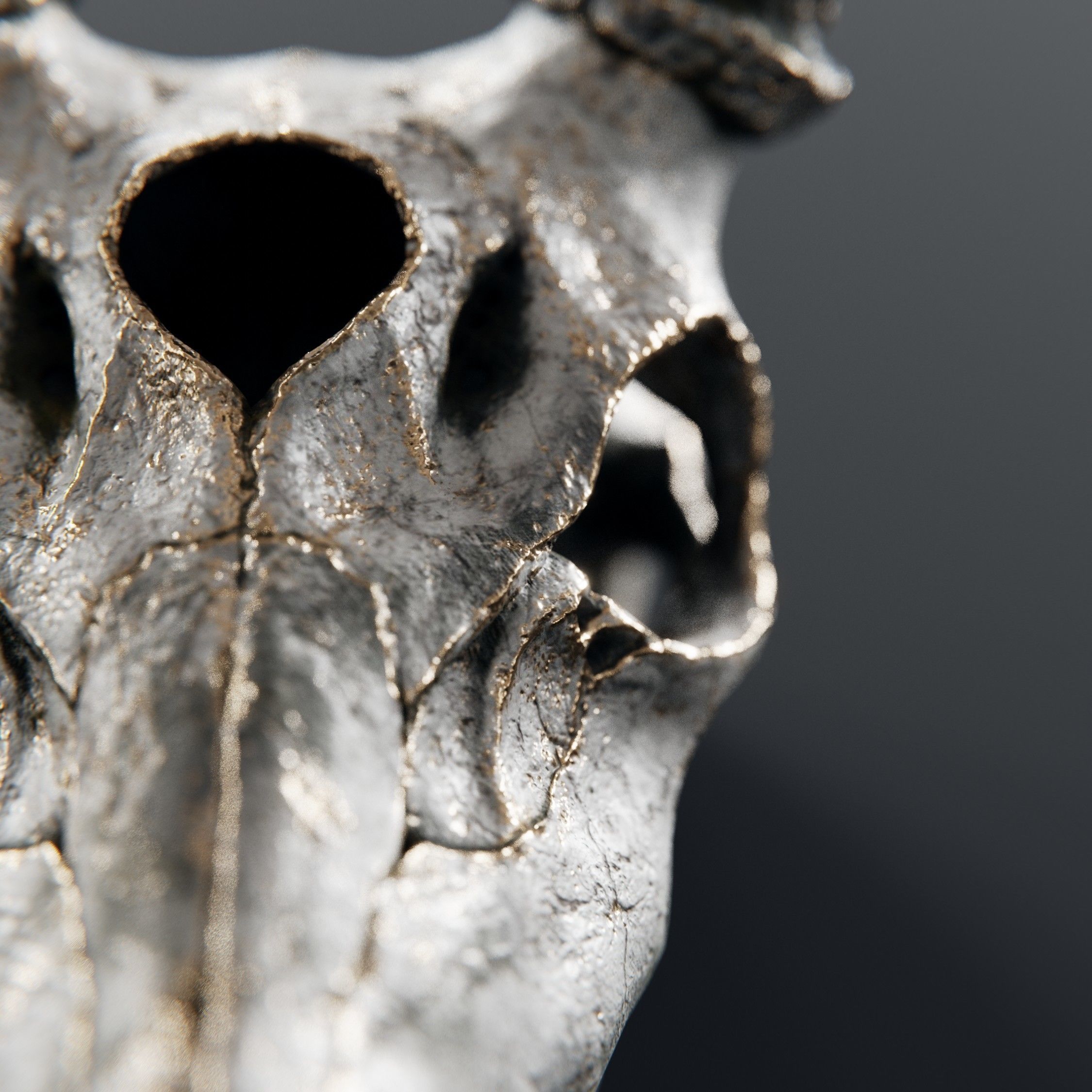 deer demon skull 3D model_3