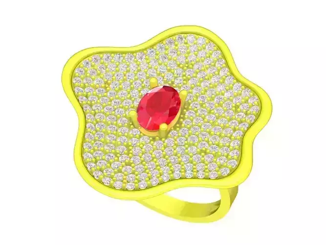 6063 diamond lotus leaf ring