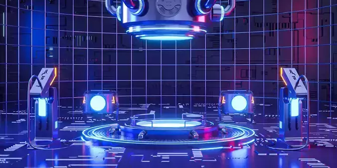 Futuristic mechanical booth technology