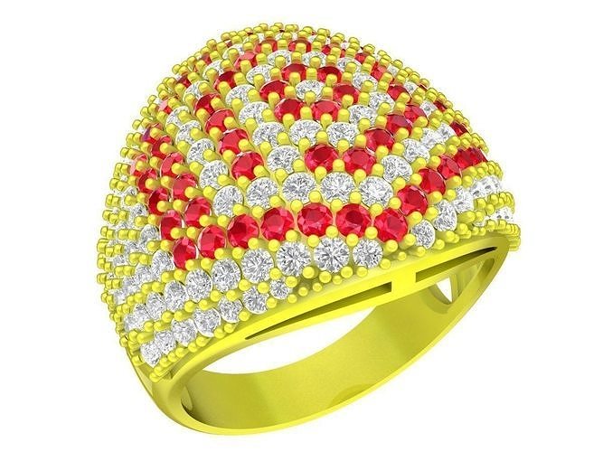 6067 korean diamond women ring 3D print model