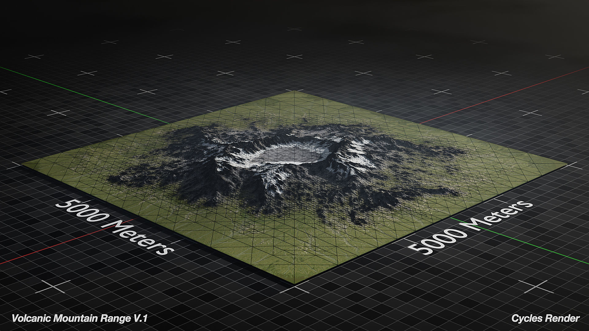 Volcano Mountain Range Version 1 3D model_6