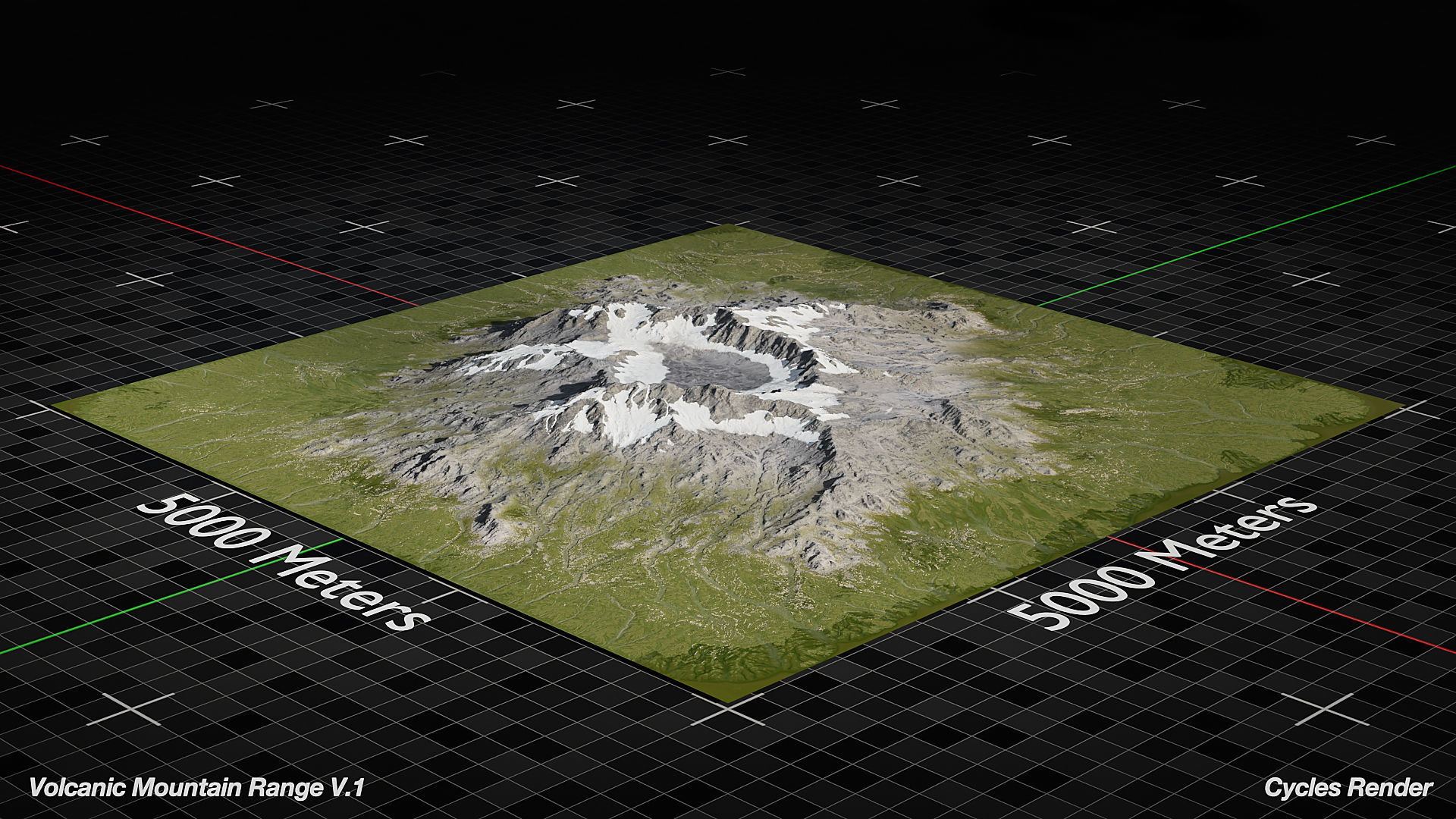 Volcano Mountain Range Version 1 3D model_7