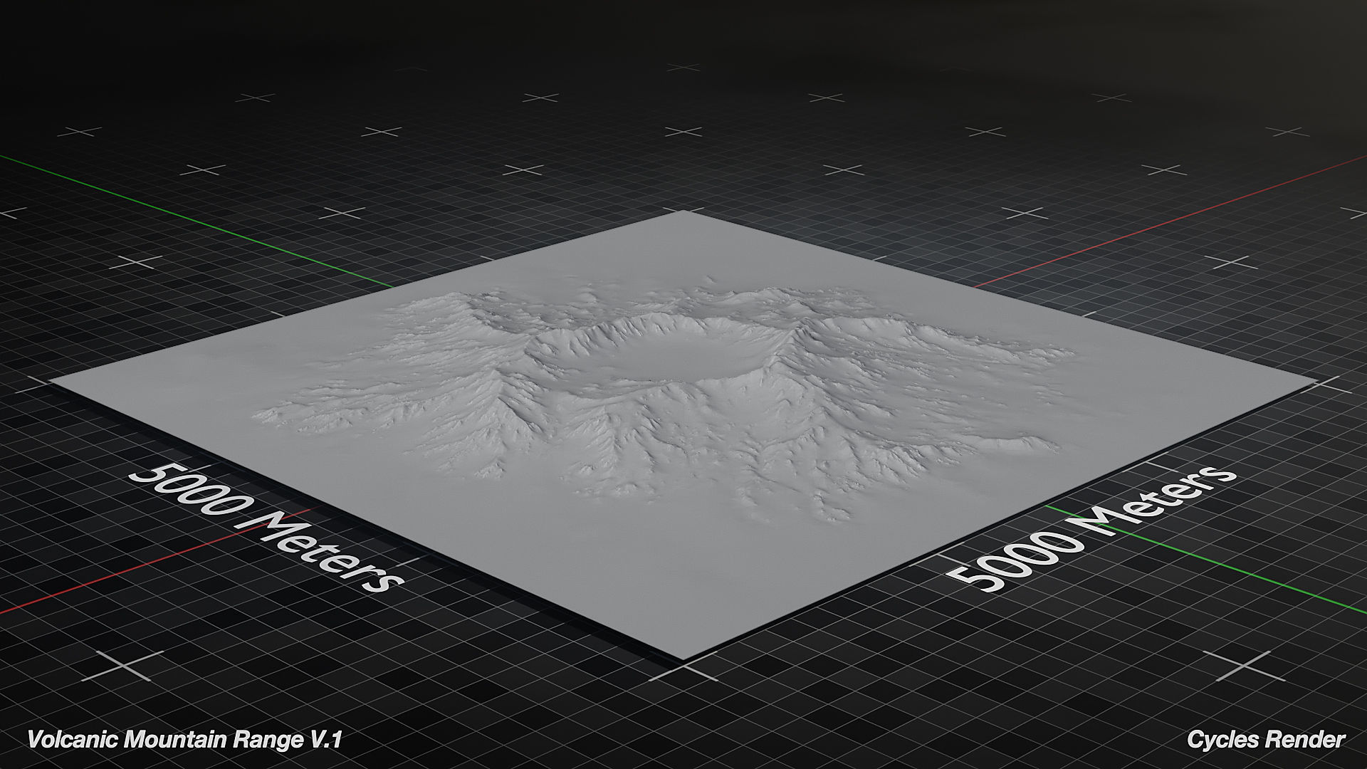Volcano Mountain Range Version 1 3D model_5