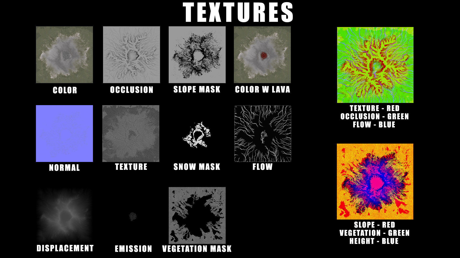 Volcano Mountain Range Version 1 3D model_12