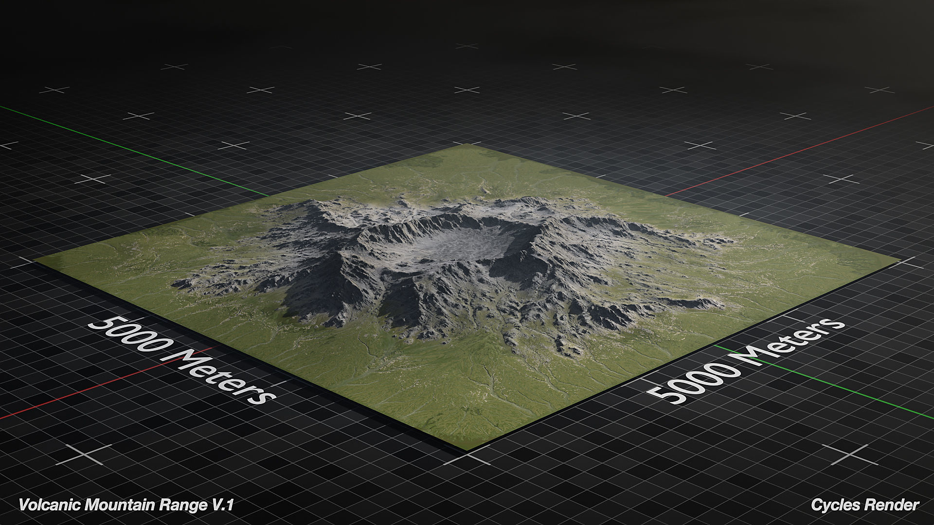 Volcano Mountain Range Version 1 3D model_3