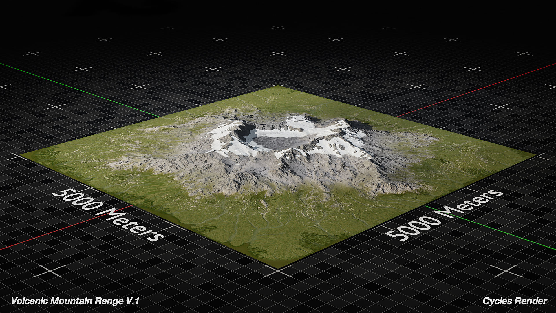 Volcano Mountain Range Version 1 3D model_8