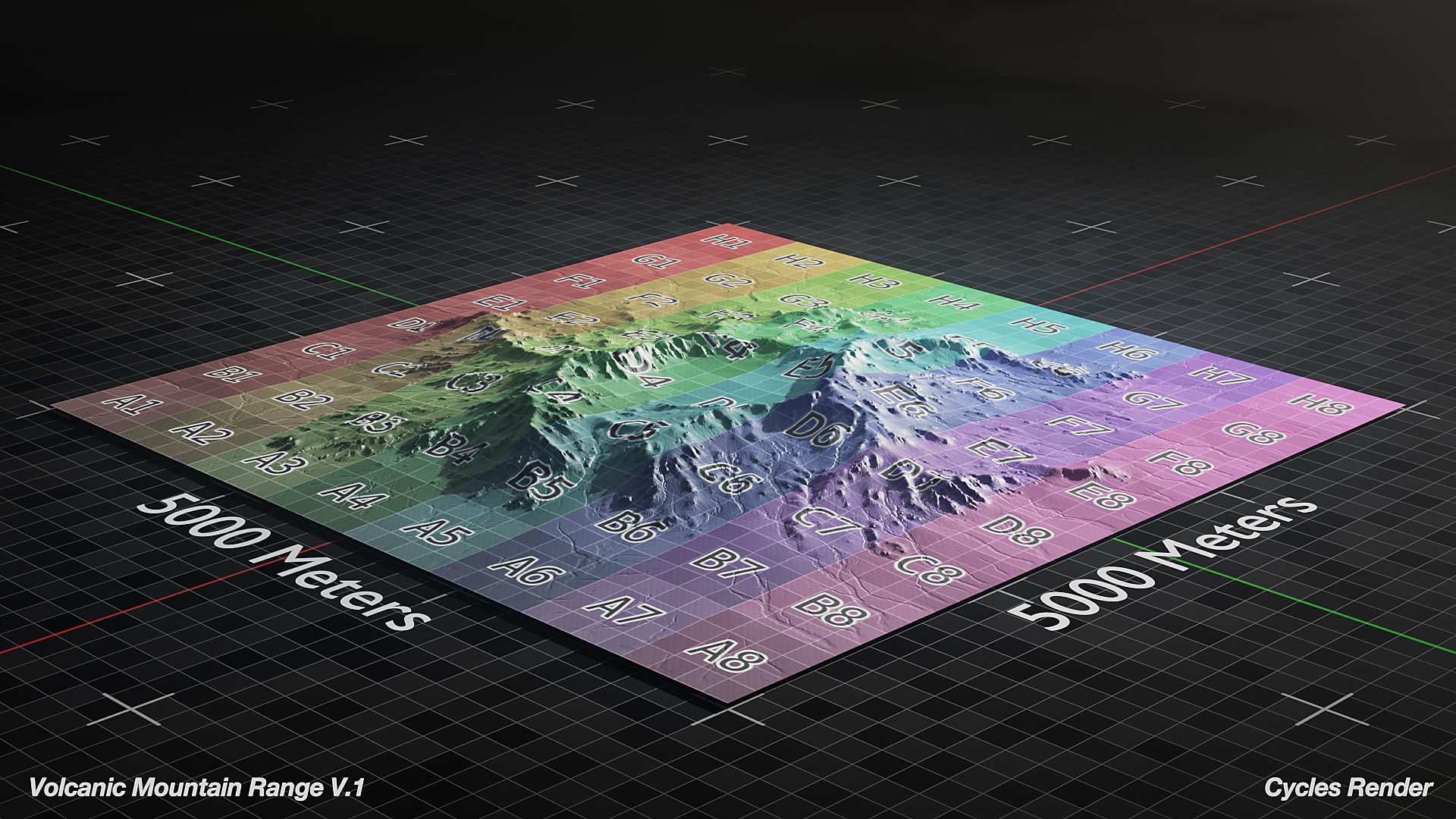 Volcano Mountain Range Version 1 3D model_4