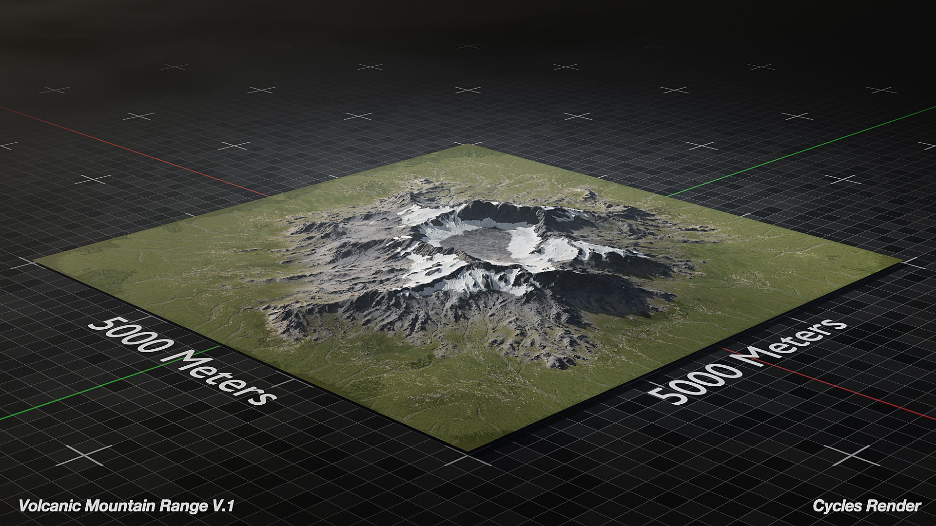 Volcano Mountain Range Version 1 3D model_9