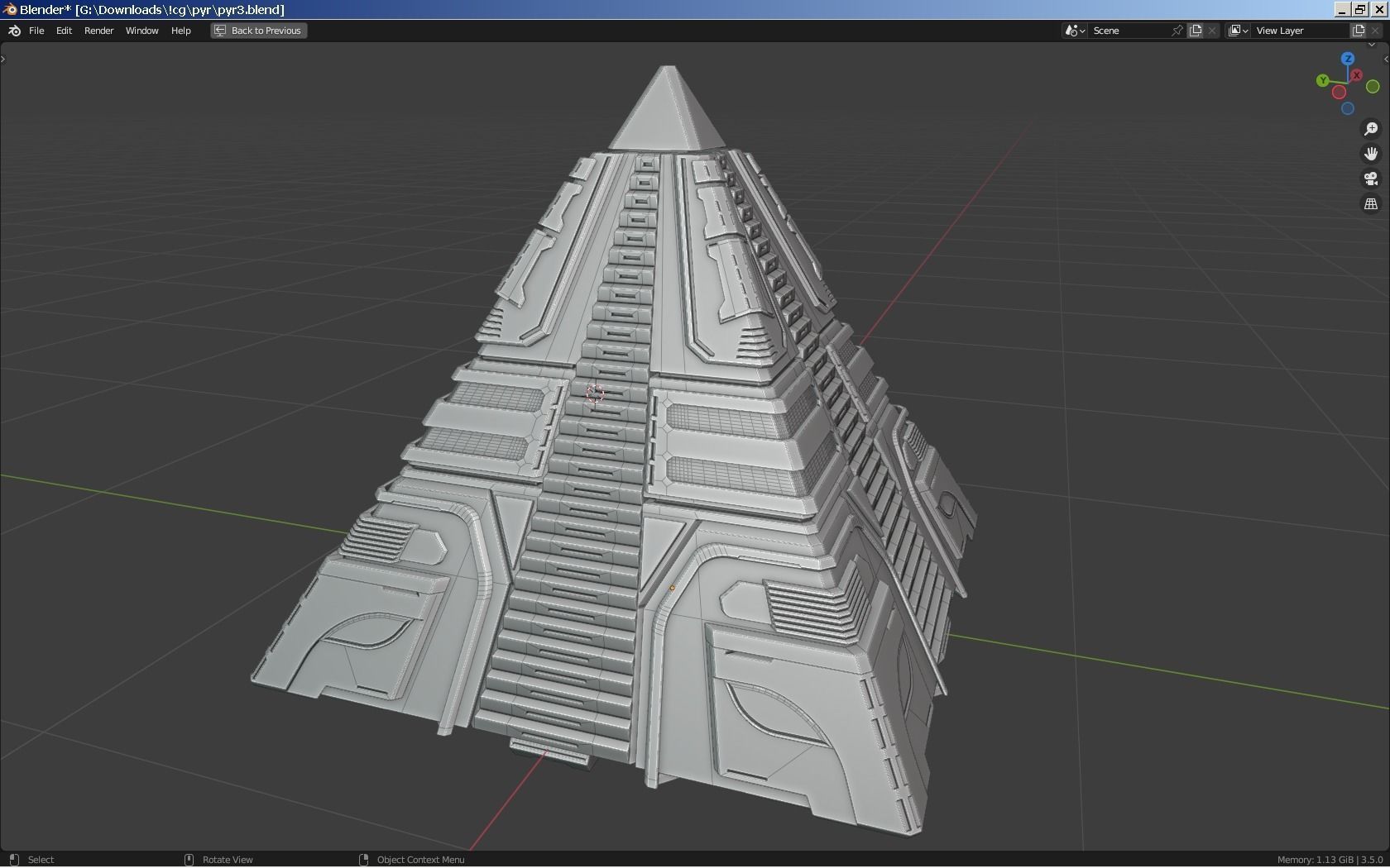 Pyramid Spaceship 3D model_6