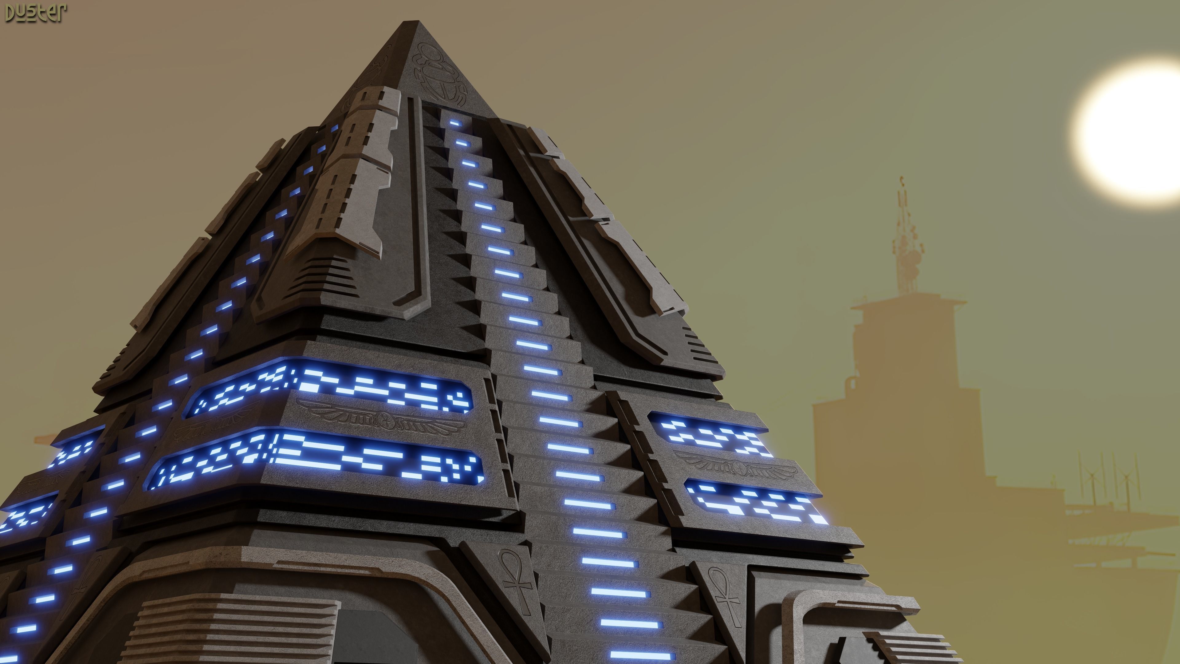 Pyramid Spaceship 3D model_2