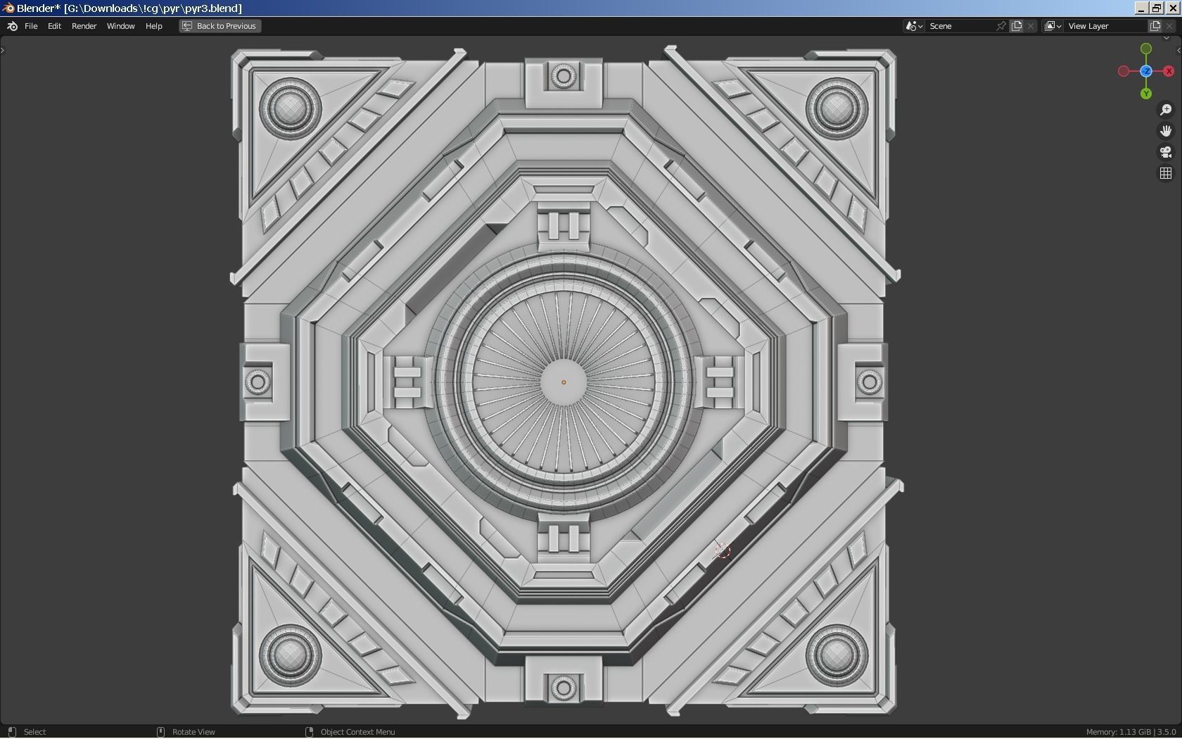 Pyramid Spaceship 3D model_5